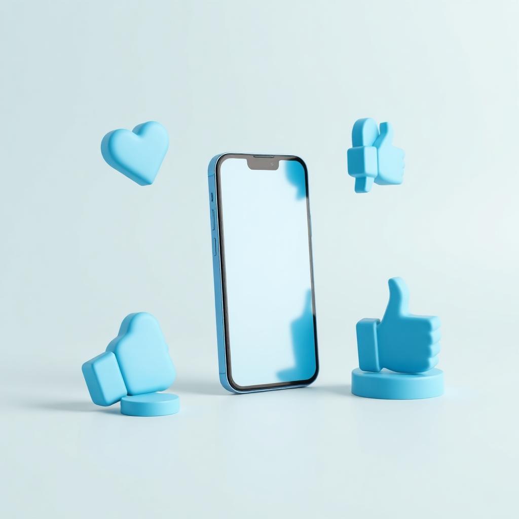 Smartphone met social media interactie-iconen