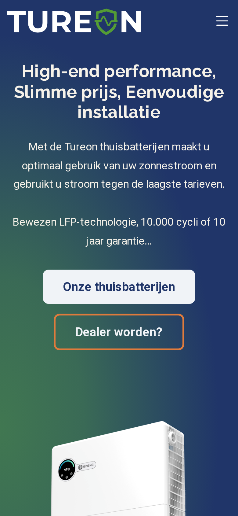 Website op mobiel